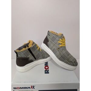 Romika Josef Seibel Helsinki Plaid Fleece Lined Boots Black Womens 36 US 5 - 5.5